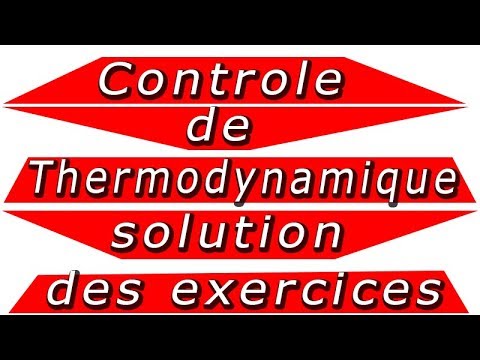 Thermodynamique Solution de Controle Part 10 exercice 2