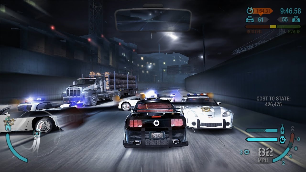 NFS Carbon Razor Ford Mustang GT Police Chase\Pursuit