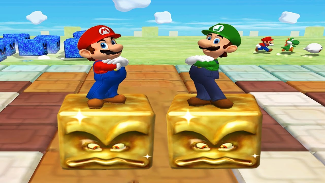 Mario Party 5 - Mariothon Gameplay 1 vs 3 - Mario vs Luigi vs Yoshi vs Toad