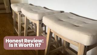 Counter Height Bar Stools Set of 3 Upholstered Farmhouse