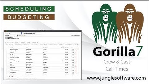 Crew and Cast Call Times in Gorilla Scheduling