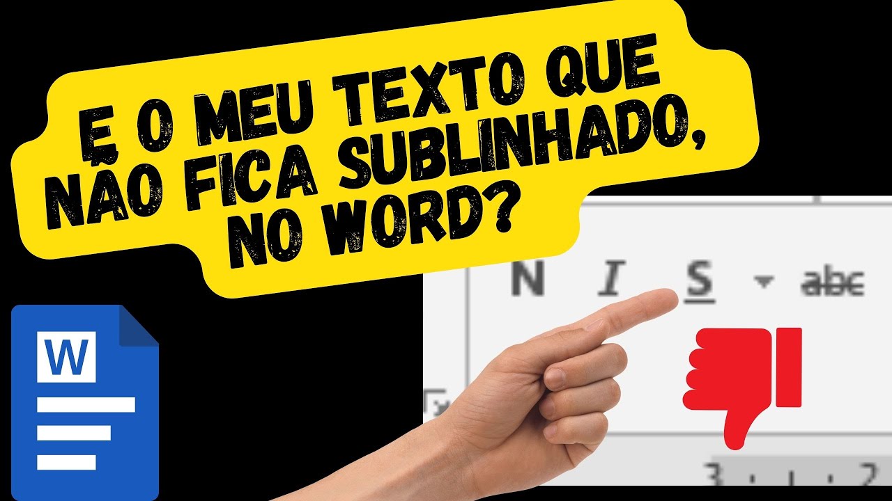 A função SUBLINHADO NÃO FUNCIONA no WORD? #words #word - YouTube