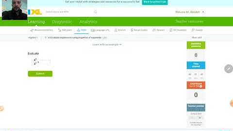 IXL V.8 Evaluate expressions using properties of exponents [LRR]