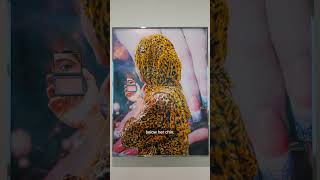 Farah Al Qasimi Woman in Leopard Print (2019) #goingdark #guggenheim #shorts #art
The woman faces away from the camera. She has light olive skin, brown eyes, and dark eyebrows. Her head and torso fill the frame, with her left shoulder twisted slightly so it is positioned at the center of the photograph. Her face, however, turns away, so only the silhouetted edge of her left cheek and chin are visible. The fingers of her left hand are lightly grasping or are tucked into the edge of her scarf below her chin. She looks into the mirror of an open makeup compact held in the fingers of her right hand. It contains a small square of salmon-colored makeup below a square mirror. The mirror she looks into is angled so she looks out of the corner of her eye, gazing toward us. Her gaze captures the viewer’s attention despite the busy patterns and colors throughout the photograph.
Farah Al Qasimi Woman in Leopard Print (2019) is on view in Going Dark: The Contemporary Figure at the Edge of Visibility.
Designed for our blind and low-vision communities, listen to the complete audio on the Guggenheim Digital Guide, provided by Bloomberg Connects and generously supported by ORNELLAIA: gu.gg/3PozcJZ Farah Al Qasimi Woman in Leopard Print (2019) #goingdark #guggenheim #shorts #art