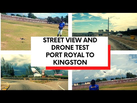 STREET VIEW: AIRPORT TO DOWNTOWN KINGSTON (Contixo f22 Drone test in Port Royal)