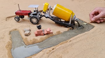 diy tractor making | science project concrete bridge miniature tools || science projects ||tractor