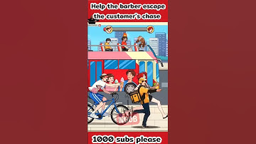 Help the barber escape from the customer chase | Brain puzzle games #gaming #puzzle