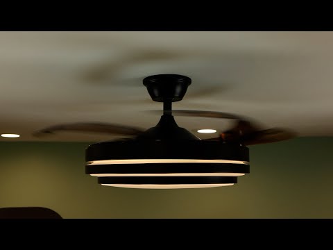 Video: Ventilator de tavan modern cu lamele retractabile (video)