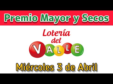 🟣 Resultado PREMIO MAYOR Y SECOS Loteria del VALLE Miercoles 3 de Abril de 2024