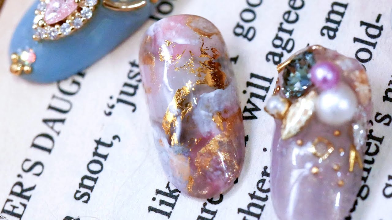 Ruyiya凝膠波西米亞民族風金色石紋美甲造型~ginanail |ruyigel 璐意雅|美甲教學Nailart|ネイル|네일