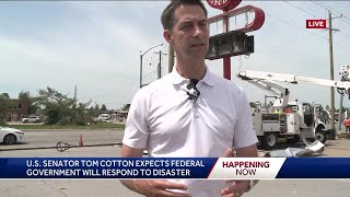 US Senator Tom Cotton in Northwest Arkansas to see storm damage