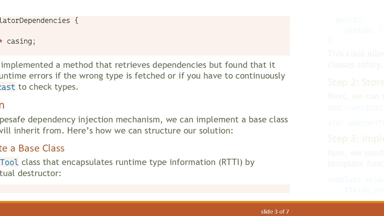Typesafe Dependency Injection in Derived Classes Using C+ +