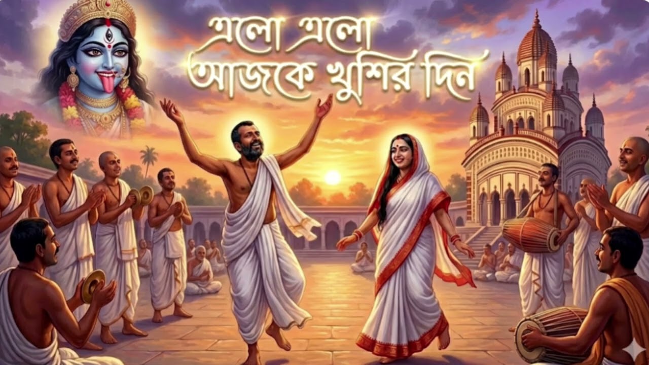 Elo Elo Ajke Khushir Din ।। এলো এলো আজকে খুশির দিন।। Shyamasangeet।। Lyrics।। Jhutan Shil।।