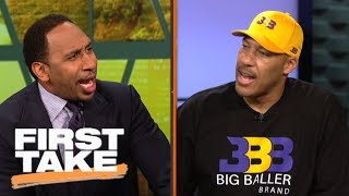 LaVar Ball fires up Stephen A. with outrageous Lakers win prediction with Lonzo | First Take | ESPN