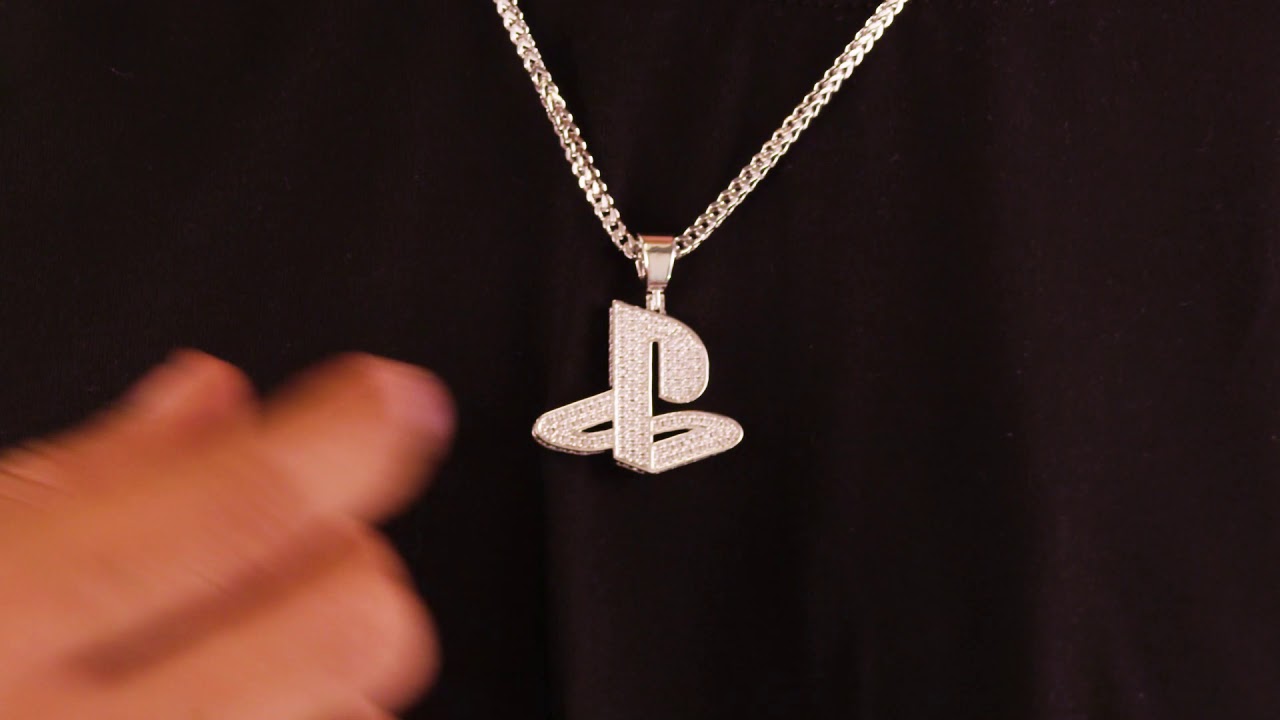 Inspired by PlayStation - White Gold Iced Out Classic PS Logo Necklace |  Necklaces | King Ice - YouTube