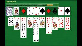 Forty Thieves solitaire gameplay walkthrough