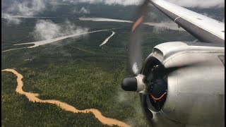 Flying on Everts Air Cargo Curtiss C-46 Commando Takeoff at Anaktuvuk Pass Alaska Airport KAKP/AKP