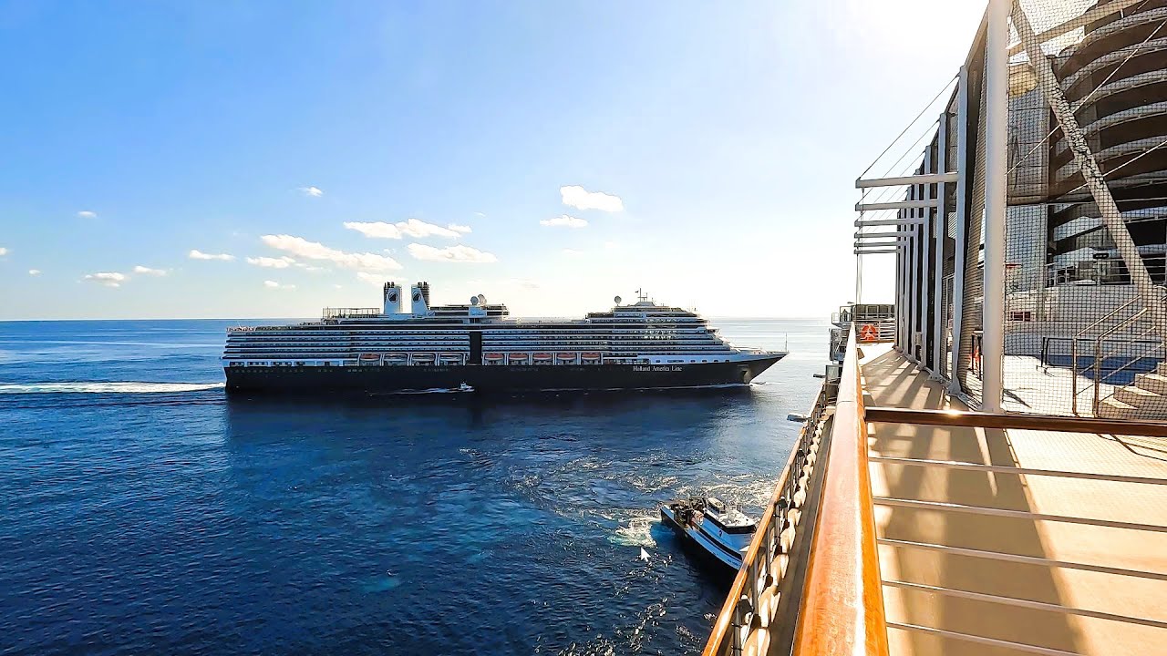 Cruise Ships Close Pass - Holland America Christmas 2025 Cruise on The Rotterdam | GoPro Hero 10