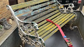 Restoring a vintage cast iron lionhead garden chair bench