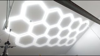 Installing hexagon garage lights