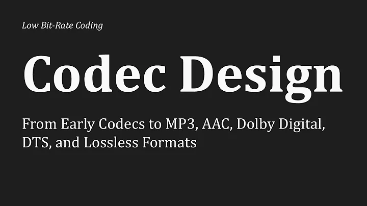 Codec Design Explained: From Early Codecs to MP3, AAC, Dolby Digital, DTS, and Lossless Formats