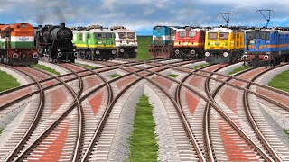 5+3 Diesel &Electric Engine Crossing By Daimond Railroad Tracks | railroad crossing roblox