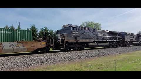 NS 203 and 204 intermodals Taylors, SC w/Interstate leading 203 and 204 w/PC trailing 2nd