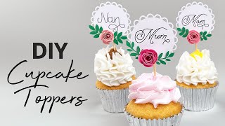 DIY Floral Cupcake Topper with Cricut