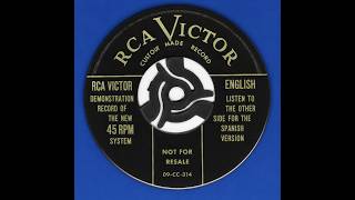 RCA VICTOR / FIRST 45 RPM RECORD / COPY / PRESTO 6N RECORD LATHE / 7" CLEAR LEXAN DISC / 45 RPM