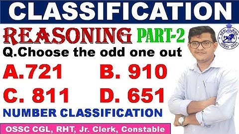 Number Classification|Reasoning Classification Part 2|Odd Pair of Numbers|Chinmaya Sir|CGL,Amin,RHT