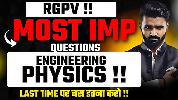 Most Important Question Engineering Physics|RGPV|Pradeep Giri Sir