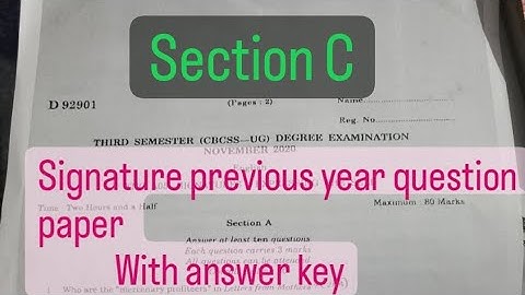 3rd semester signature previous year question paper with answer key/signature /calicut university