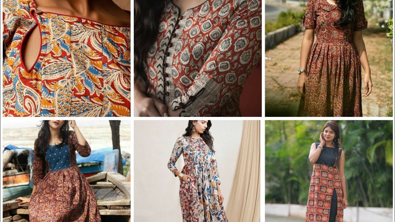 Stitched White And Blue Kalamkari Print Cotton Online Ladies Suits With  Mulmul Dupatta | Kiran's Boutique