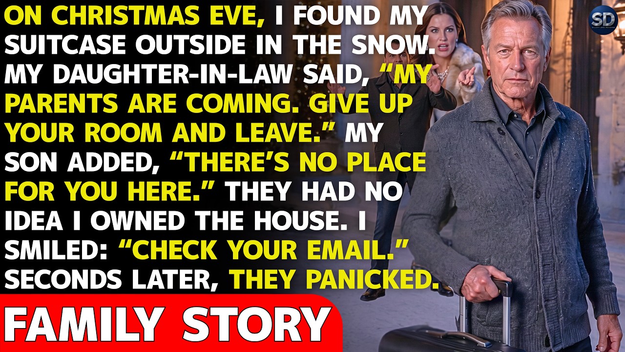 On Christmas Eve, I came home from my walk to find my suitcase on the porch in the freezing snow. My daughter-in-law crossed her arms and said, "My parents are coming. You need to give up your...