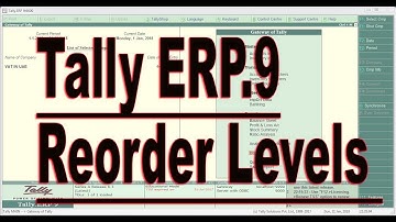 How to setup Reorder Level in Tally ERP9