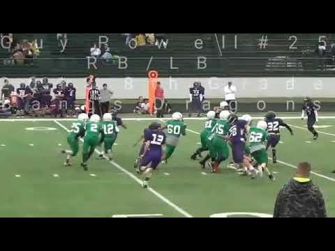 Guy Powell 8th Grade Bangs Football Highlights - YouTube