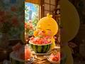 Flip, the cute duckling enjoying watermelon sorbet #shorts #duck #funny