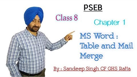 PSEB Class 8th Chapter 1 MS Word Insert Table and Mail Merge