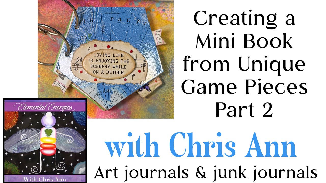 Creating a Journal from Recycled Game Pieces Part 2 Vintage Mini Journal