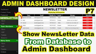 How to display newsletter data on web page in PHP, How to Display fetch data from database in PHP