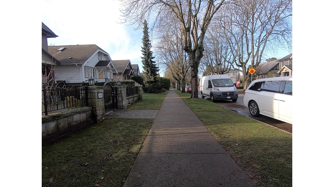 Life in Vancouver Canada. Kitsilano Area. Macdonald Street to Blehmeim