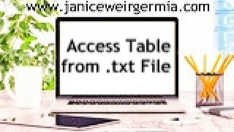 Creating ACCESS Table from a .TXT file