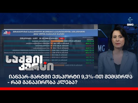 იანვარ-მარტში ექსპორტი 9,3%-ით შემცირდა - რამ განაპირობა კლება?