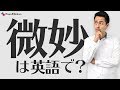 状況毎に変化する「微妙」を表す英語【#214】