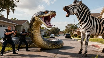 Heroic Rescue Team Saves Zebara from Giant Python Attack 🐍