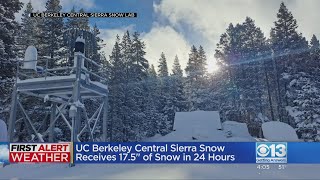 UC Berkeley Central Sierra Snow Lab receives 17.5 inches of snow in 24 hours