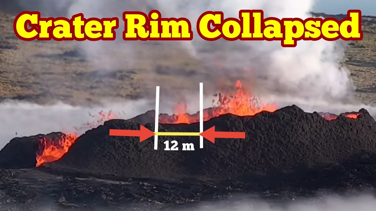 Dead Volcano Rim Crater Rim Collapsed In Litli-Hrútur Volcano, Iceland Fagradalsfjall ...