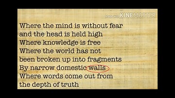 Where The Mind Is Without Fear -- Literary devices