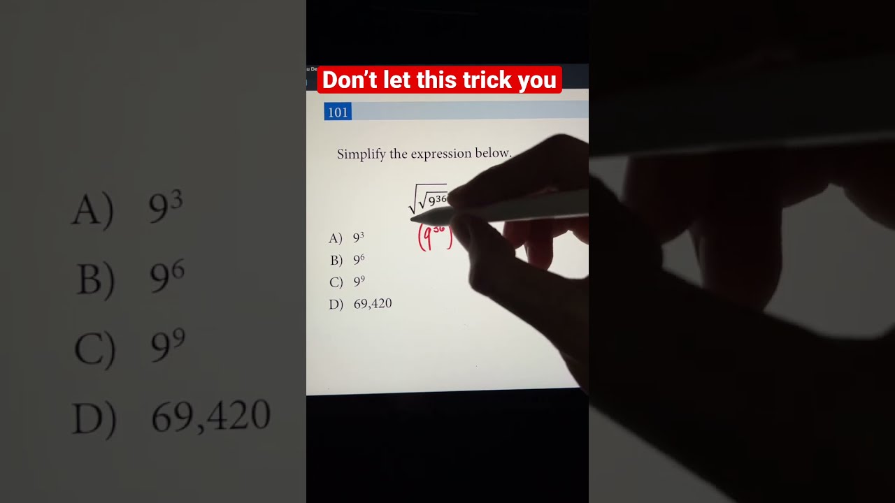 Algebra Problem Using Properties Of Exponents Square Roots And Radicals JusticeTheTutor Shorts