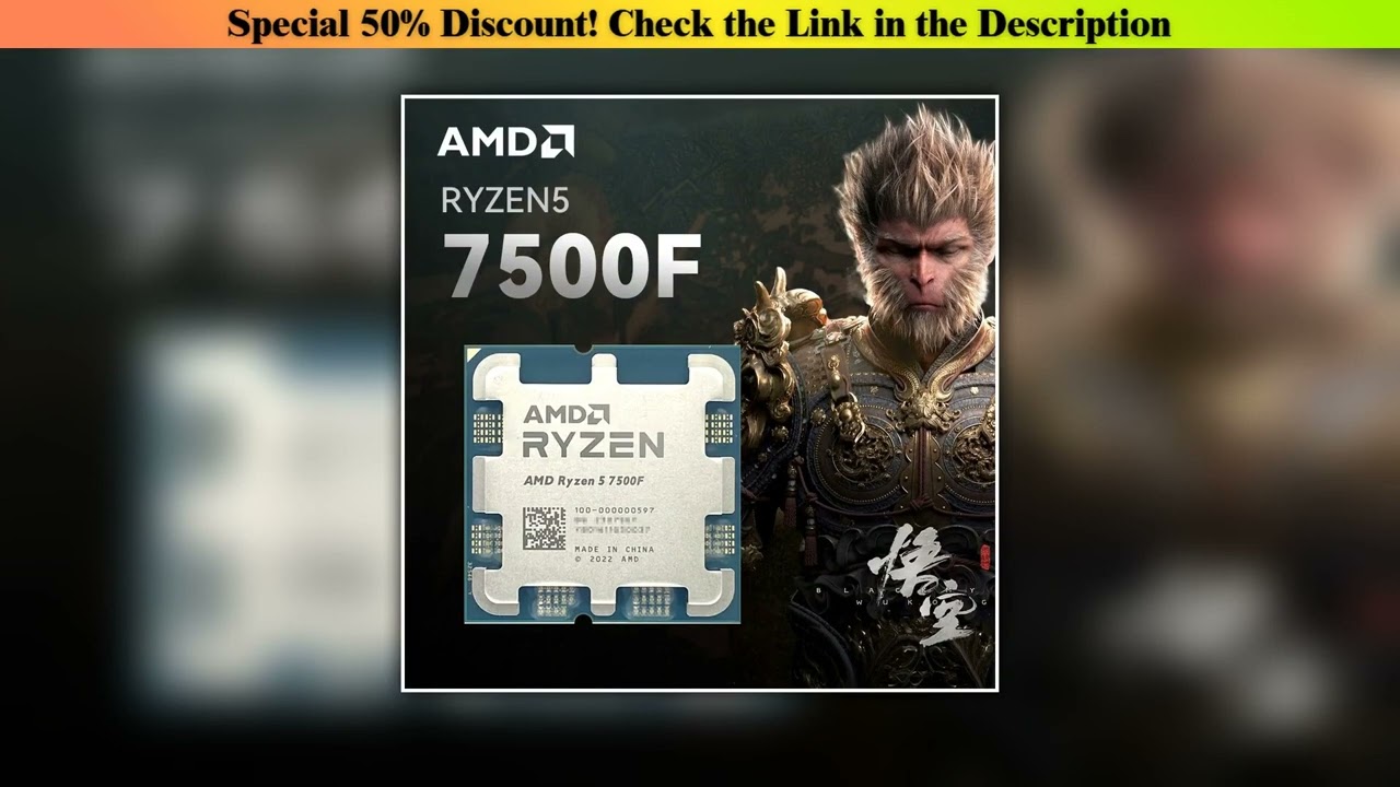Today Only AMD RYZEN 5 7500F  3.7GHz Base Clock 6-Core 12-Thread Desktop GAME CPU, AM5 Socket, 65W•